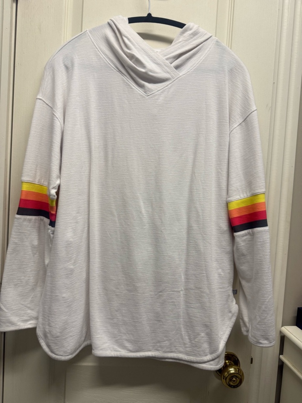 Talbots White Hooded Pullover Top